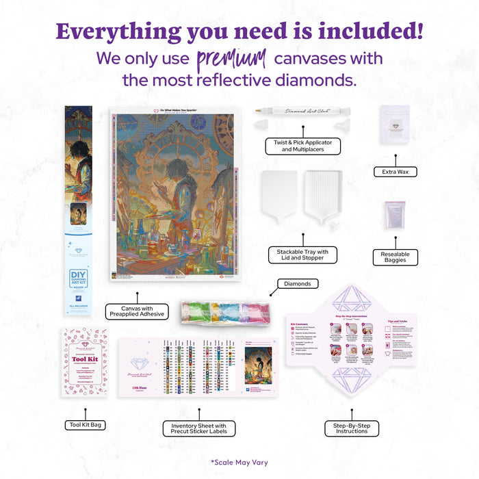 Diamond Painting 13th Hour 25.6" x 35" (65cm x 88.9cm) / Square with 91 Colors including 3 ABs and 5 Fairy Dust Diamonds / 93,177