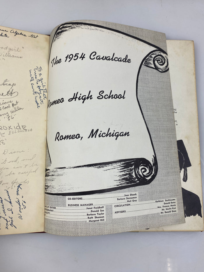 1954 "Cavalcade" Romeo High School Yearbook Romeo MI HC