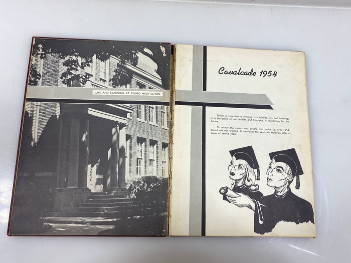1954 "Cavalcade" Romeo High School Yearbook Romeo MI HC