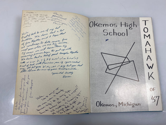 1957 "Tomahawk" Okemos High School Yearbook Okemos, MI HC