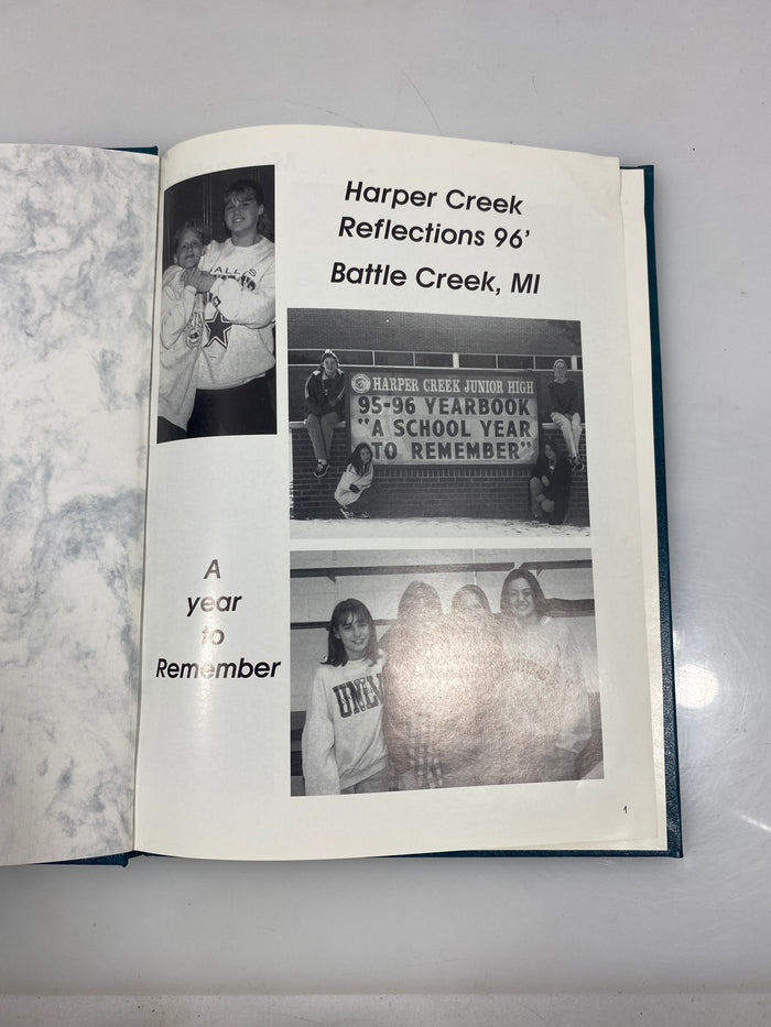 1996 "Reflections" Harper Creek Junior High Yearbook Battle Creek, MI HC
