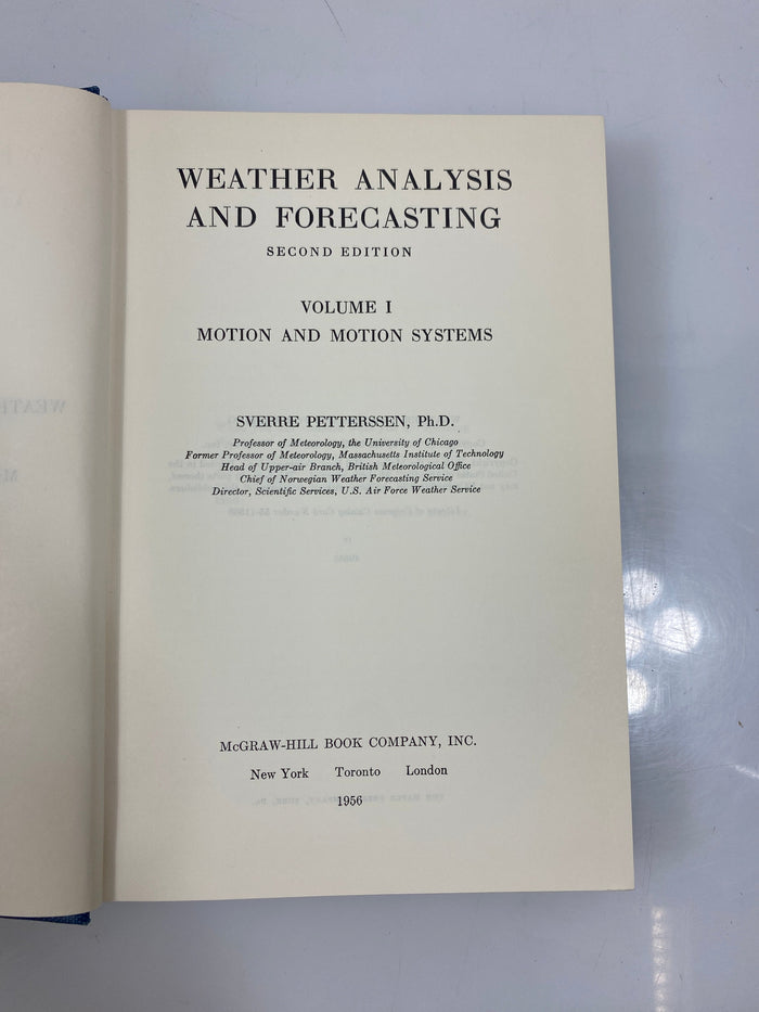 2 Vol. Weather Analysis and Forecasting Vol. I-II 1956 HC
