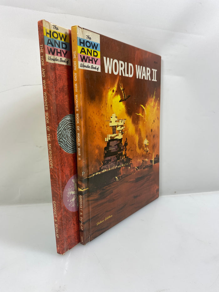 2 Vols The How & Why Wonder Books WWII, Microscope 1962-1969 HC