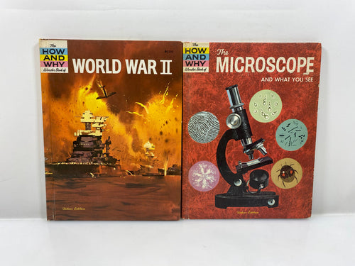 2 Vols The How & Why Wonder Books WWII, Microscope 1962-1969 HC