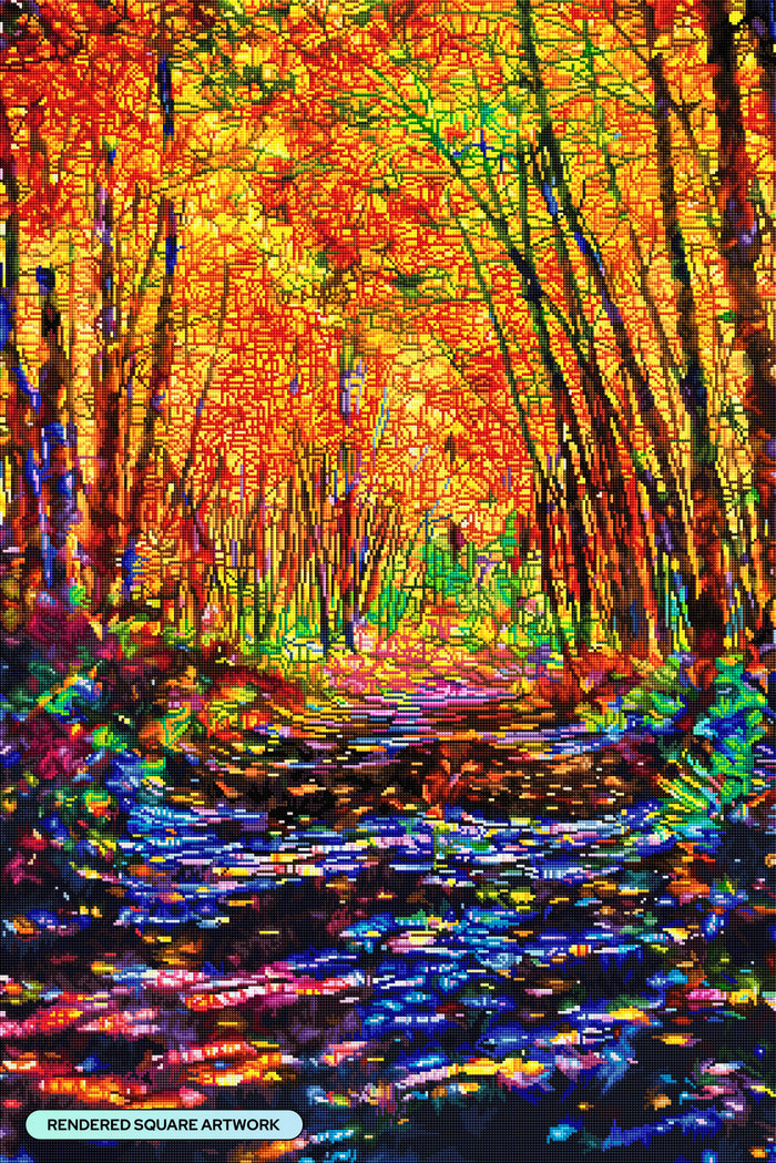 Diamond Painting A Beautiful Morning in Aspen 27.6" x 41.3" (69.9cm x 104.8cm) / Square with 87 Colors including 3 ABs and 3 Fairy Dust Diamonds / 118,301