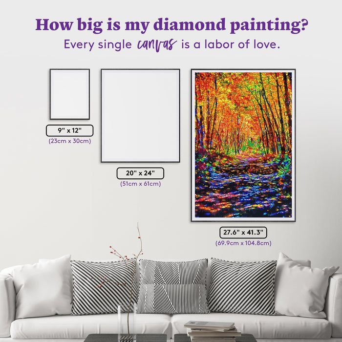 Diamond Painting A Beautiful Morning in Aspen 27.6" x 41.3" (69.9cm x 104.8cm) / Square with 87 Colors including 3 ABs and 3 Fairy Dust Diamonds / 118,301