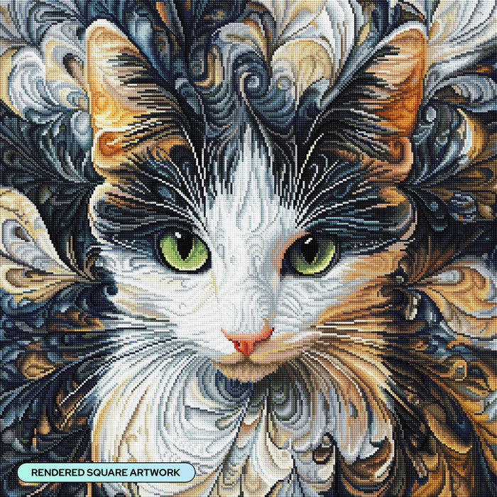 Diamond Painting A Cat Named Dollie Joy 25.6" x 25.6" (65cm x 65cm) / Square with 51 Colors including 2 ABs and 3 Fairy Dust Diamonds / 68,121
