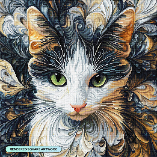 Diamond Painting A Cat Named Dollie Joy 25.6" x 25.6" (65cm x 65cm) / Square with 51 Colors including 2 ABs and 3 Fairy Dust Diamonds / 68,121