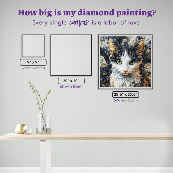 Diamond Painting A Cat Named Dollie Joy 25.6" x 25.6" (65cm x 65cm) / Square with 51 Colors including 2 ABs and 3 Fairy Dust Diamonds / 68,121