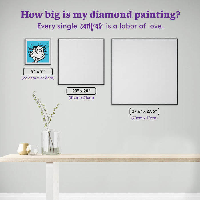 Diamond Painting A Happy Thing 9" x 9" (22.8cm x 22cm) / Round with 4 Colors including 1 Fairy Dust Diamond / 6,889