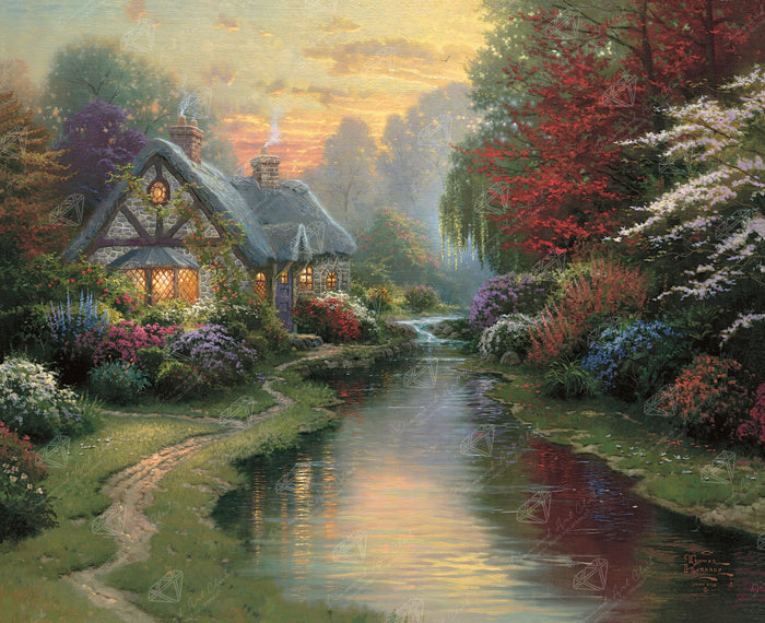 Diamond Painting A Quiet Evening 27" x 22" (68.5cm x 55.8cm) / Square With 61 Colors Including 1 AB and 4 Fairy Dust Diamonds / 61,600