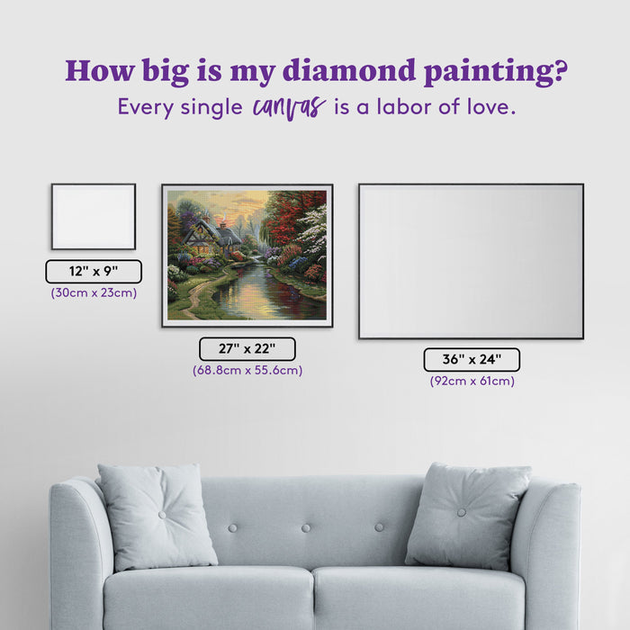 Diamond Painting A Quiet Evening 27" x 22" (68.5cm x 55.8cm) / Square With 61 Colors Including 1 AB and 4 Fairy Dust Diamonds / 61,600