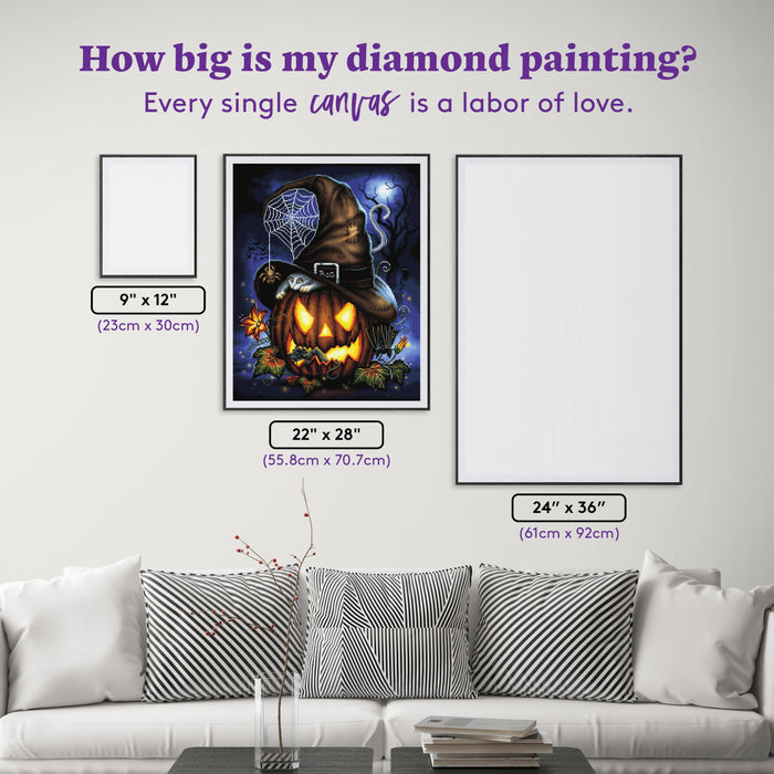 Diamond Painting A Spooktacular Night 22" x 28" (55.8cm x 70.7cm) / Square with 55 colors including 2 ABs and 2 Fairy Dust Diamonds / 63,616