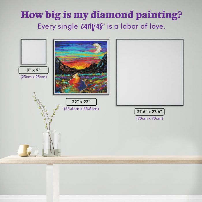 Diamond Painting A Stream of Beauty 22" x 22" (55.6cm x 55.6cm) / Round with 58 Colors including 1 AB and 4 Fairy Dust Diamonds / 40,804