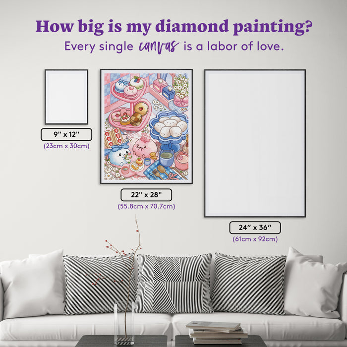 Diamond Painting A Sweet Picnic 22" x 28" (55.8cm x 70.7cm) / Square with 68 Colors including 2 ABs and 4 Fairy Dust Diamonds / 63,616