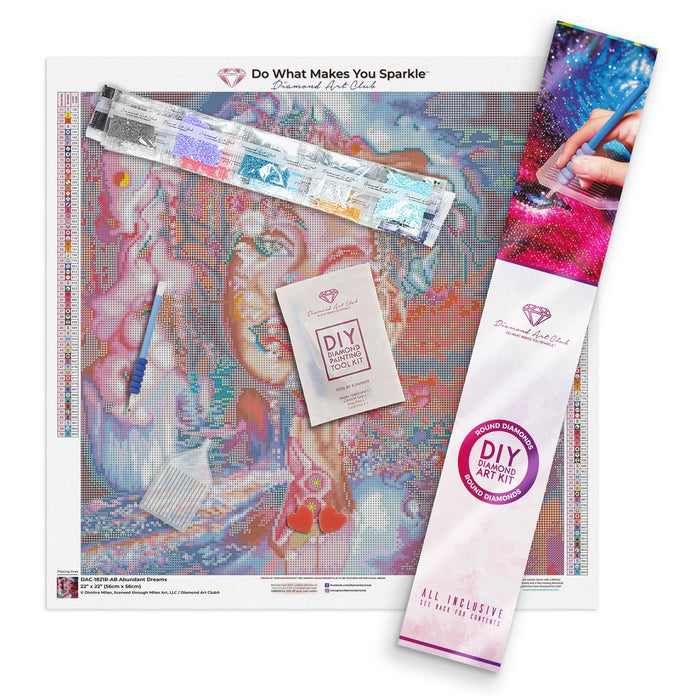 Diamond Painting Abundant Dreams 22" x 22″ (56cm x 56cm) / Round with 59 Colors including 4 ABs