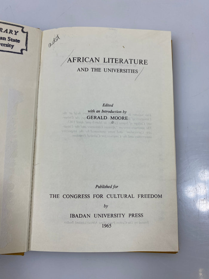 African Literature and the Universities by Moore Ex-library 1965 HC