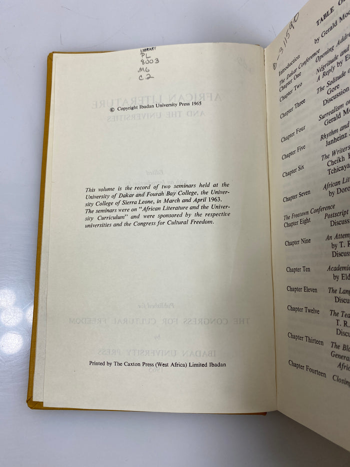 African Literature and the Universities by Moore Ex-library 1965 HC