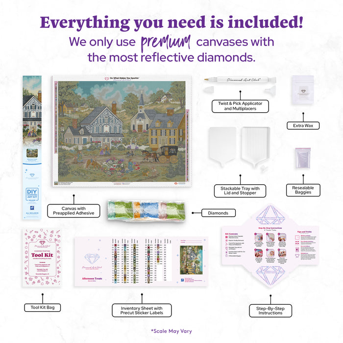 Diamond Painting Afternoon Treats 35" x 27.6" (88.9cm x 69.9cm) / Square with 77 Colors including 1 AB and 6 Fairy Dust Diamonds / 100,317