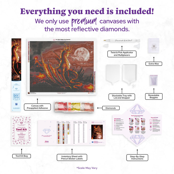 Diamond Painting Alessa 34.7" x 27.6" (87.9cm x 69.9cm) / Square with 43 Colors including 2 ABs and 1 Iridescent Diamond and 2 Fairy Dust Diamonds / 99,193