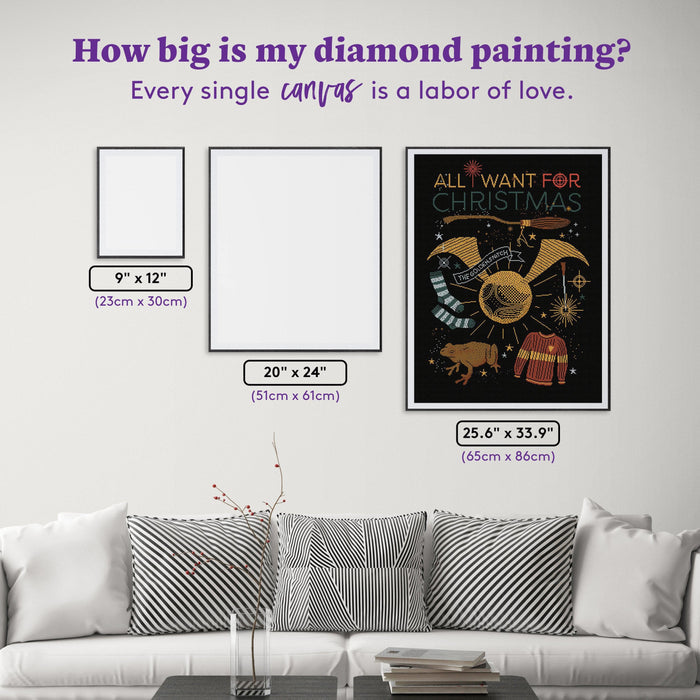 Diamond Painting All I Want For Christmas 25.6" x 33.9" (65cm x 86cm) / Square With 15 Colors Including 3 ABs / 90,045