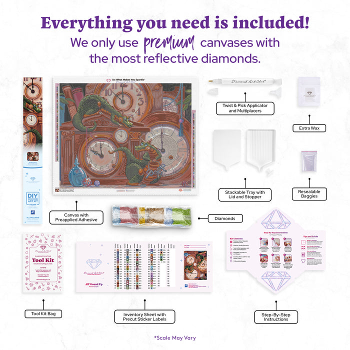 Diamond Painting All Wound Up 32.3" x 25.6" (81.9cm x 65cm) / Square with 74 Colors including 2 ABs and 7 Fairy Dust Diamonds / 85,869