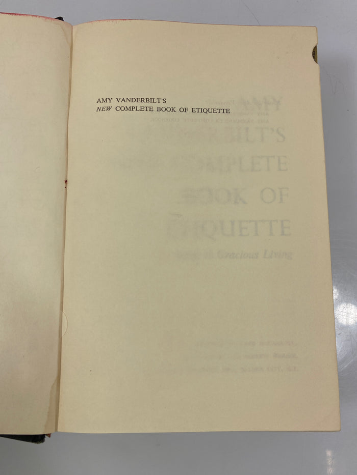 Amy Vanderbilt's New Complete Book of Etiquette Ex-library 1963 HC