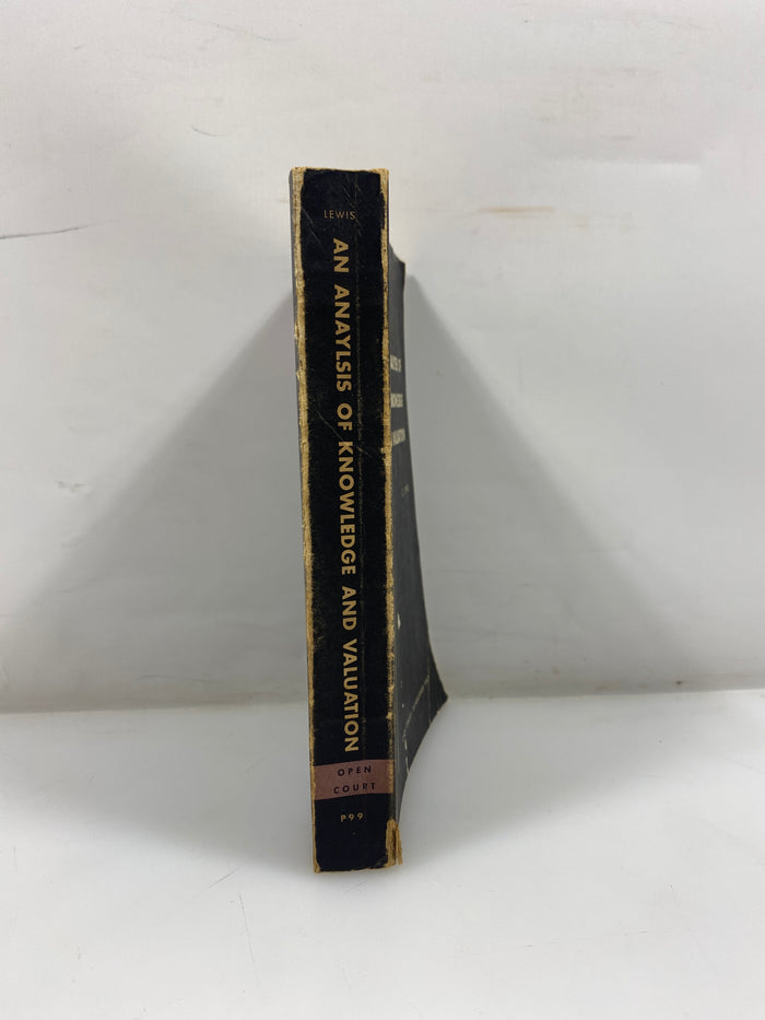An Analysis of Knowledge & Valuation C.I. Lewis 1971 4th Print SC
