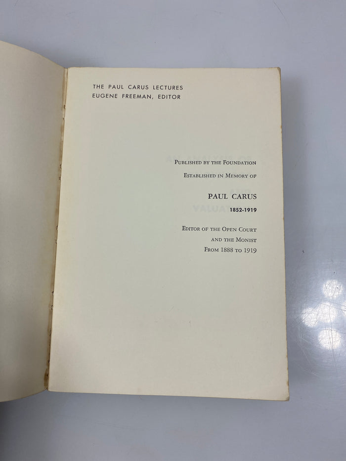 An Analysis of Knowledge & Valuation C.I. Lewis 1971 4th Print SC