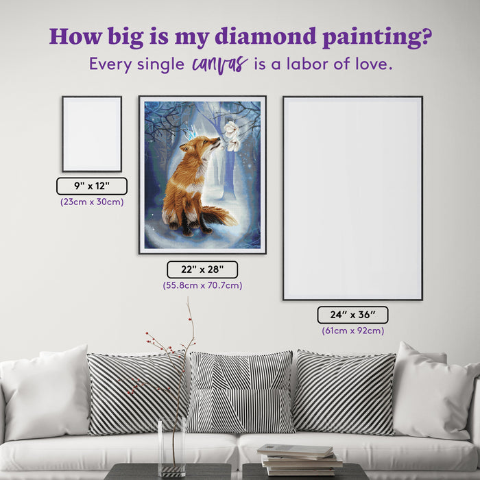 Diamond Painting Ancestral Snow Blossom 22" x 28" (55.8cm x 70.7cm) / Square with 52 Colors including 3 ABs and 3 Fairy Dust Diamonds / 63,616