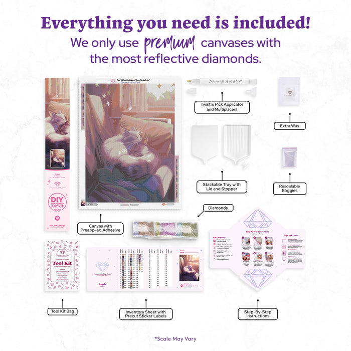 Diamond Painting Angels 22" x 29" (55.6cm x 73.7cm) / Square with 43 Colors including 5 Fairy Dust Diamonds / 54,136