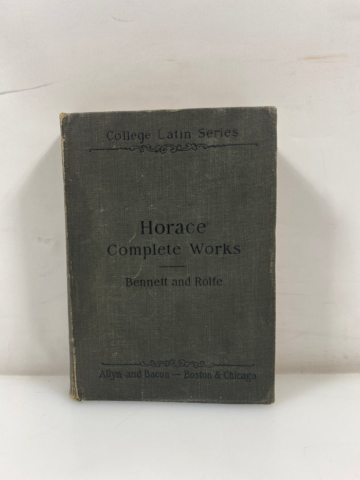 Antique Horace the Complete Works by Bennett Allyn Bacon 1901 SC