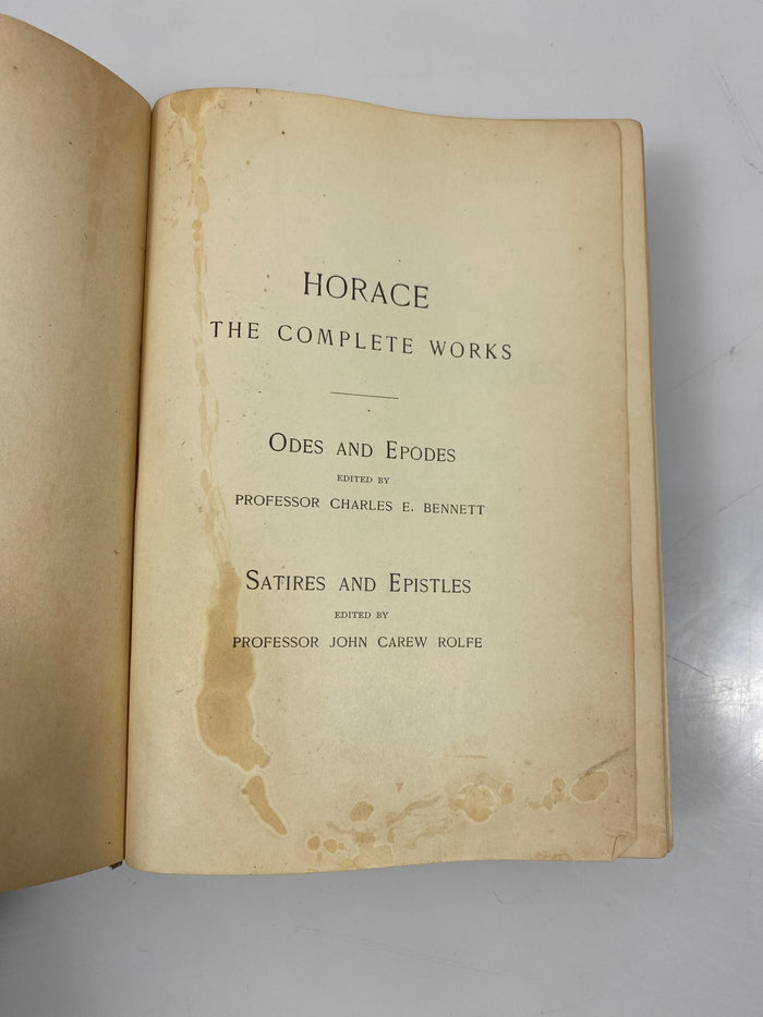 Antique Horace the Complete Works by Bennett Allyn Bacon 1901 SC