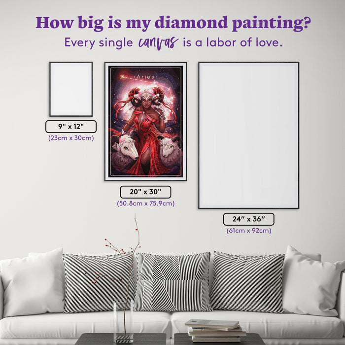 Diamond Painting Aries - CB 20" x 30" (50.8cm x 75.9cm) / Square with 64 Colors including 2 ABs and 1 Iridescent Diamond and 4 Fairy Dust Diamonds / 62,220