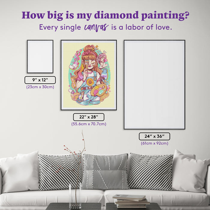 Diamond Painting Art Is Life 22" x 28" (55.6cm x 70.7cm) / Round With 52 Colors Including 4 ABs and 5 Fairy Dust Diamonds / 51,914