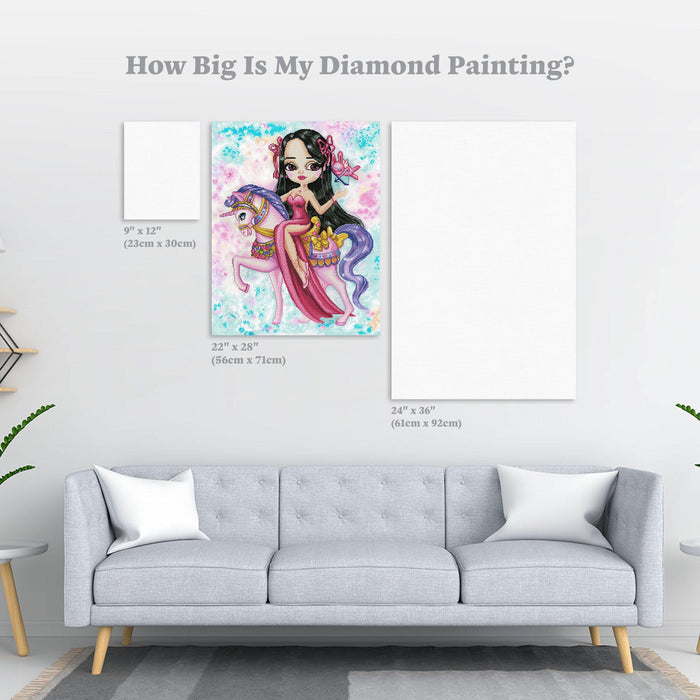 Diamond Painting Artemide and The Love Bunny 22" x 28″ (56cm x 71cm) / Square with 46 Colors including 2 ABs / 62,600