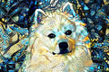 Diamond Painting Arthur the American Eskimo Dog 33" x 22" (83.6cm x 55.8cm) / Square with 87 Colors including 3 ABs and 3 Fairy Dust Diamonds / 75,264
