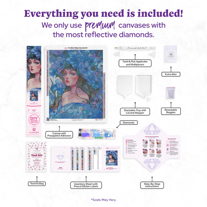 Diamond Painting Asul 22" x 28" (55.6cm x 70.7cm) / Round with 72 Colors including 4 Fairy Dust Diamonds / 51,914
