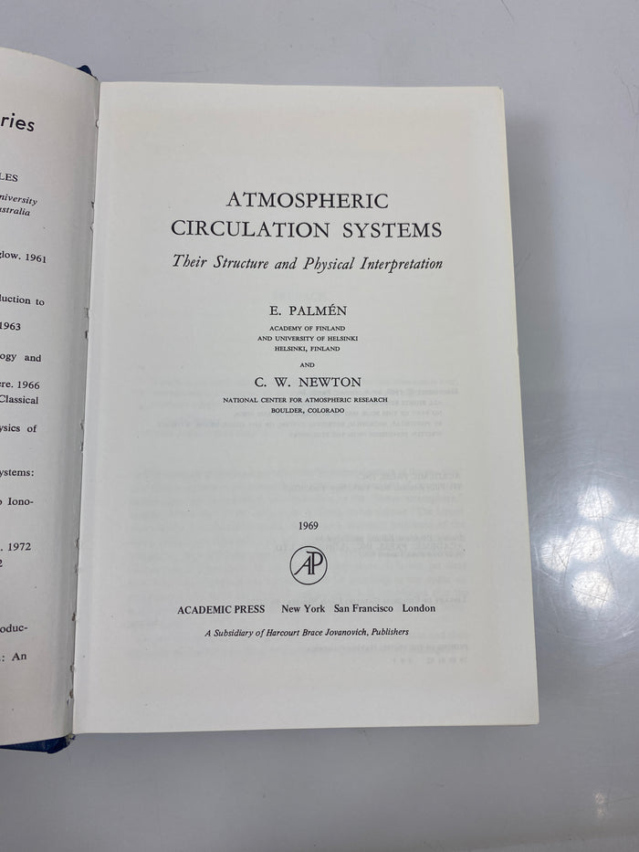 Atmospheric Circulation Systems by Palmen/Newton 1969 HC