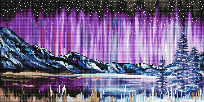 Diamond Painting Aurora Beauty 40" x 20″ (102cm x 51cm) / Round with 49 Colors including 2 ABs / 65,521