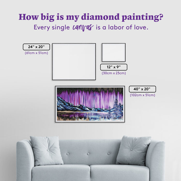 Diamond Painting Aurora Beauty 40" x 20″ (102cm x 51cm) / Round with 49 Colors including 2 ABs / 65,521