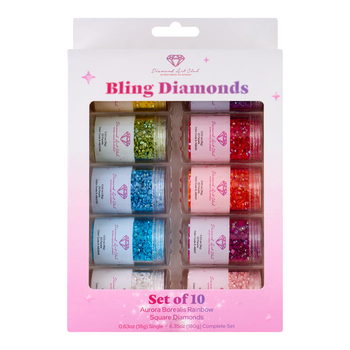 Diamond Painting Aurora Borealis - Rainbow Square (Set of 10)