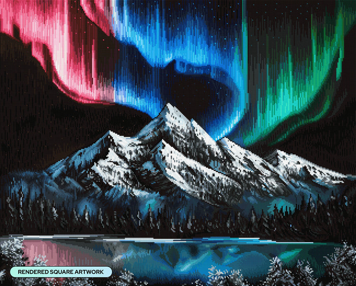 Diamond Painting Aurora Brilliance 31.9" x 25.6" (80.9cm x 65cm) / Square with 70 Colors including 2 ABs and 6 Fairy Dust Diamonds / 84,825