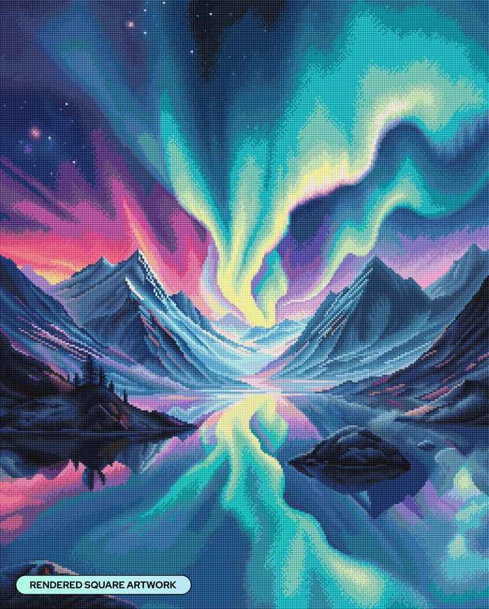 Diamond Painting Aurora Dreams 25.6" x 31.9" (65cm x 80.9cm) / Square with 52 Colors including 2 ABs and 3 Fairy Dust Diamonds / 84,825
