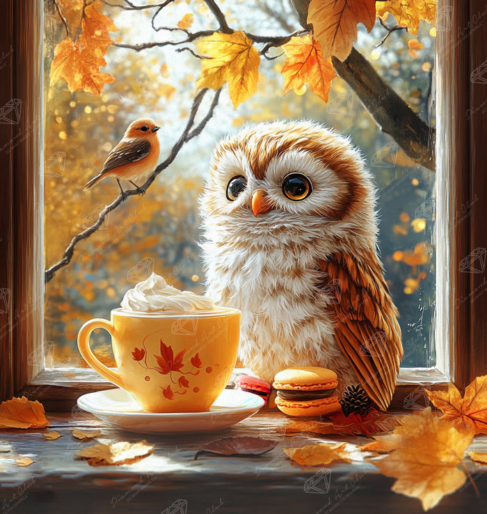 Diamond Painting Autumn Comfort 22" x 23" (55.8cm x 58.8cm) / Square with 73 Colors including 2 ABs and 2 Fairy Dust Diamonds / 52,864