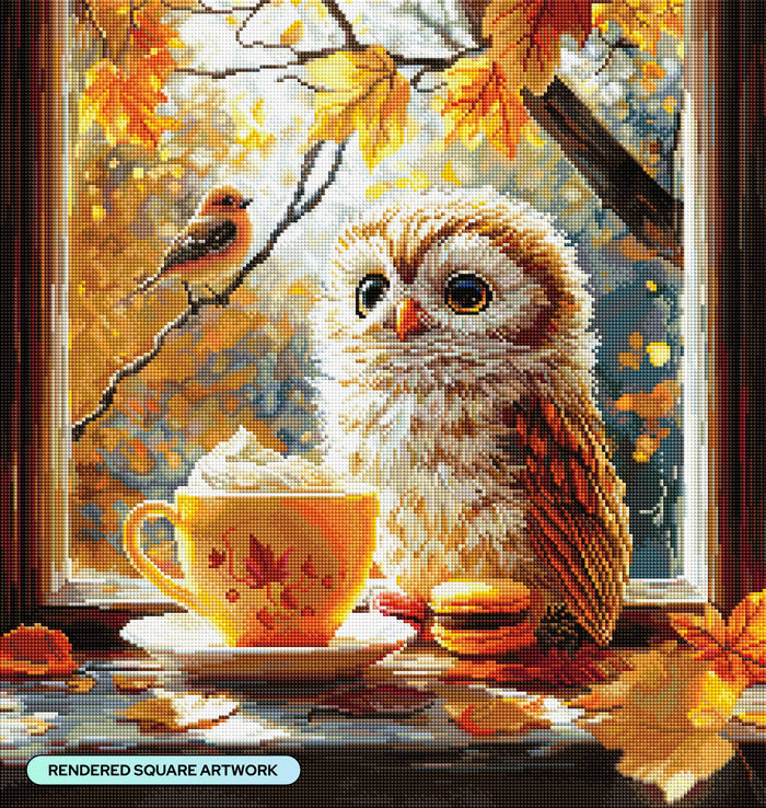 Diamond Painting Autumn Comfort 22" x 23" (55.8cm x 58.8cm) / Square with 73 Colors including 2 ABs and 2 Fairy Dust Diamonds / 52,864