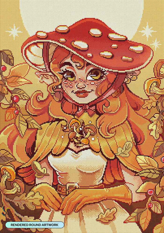 Diamond Painting Autumn Elf 22" x 31" (55.6cm x 78.7cm) / Round With 58 Colors Including 2 ABs and 1 Electro Diamond and 5 Fairy Dust Diamonds / 57,772