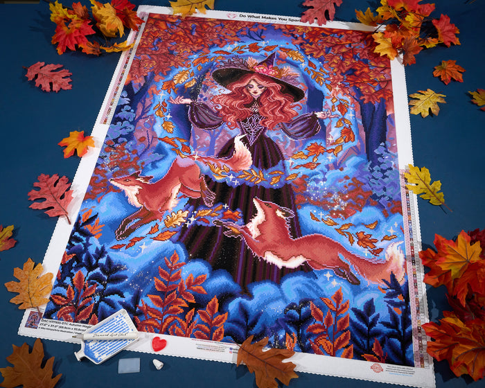 Diamond Painting Autumn Magic 27.6" x 37" (69.9cm x 93.8cm) / Square with 68 Colors including 1 AB and 4 Fairy Dust Diamonds / 105,937