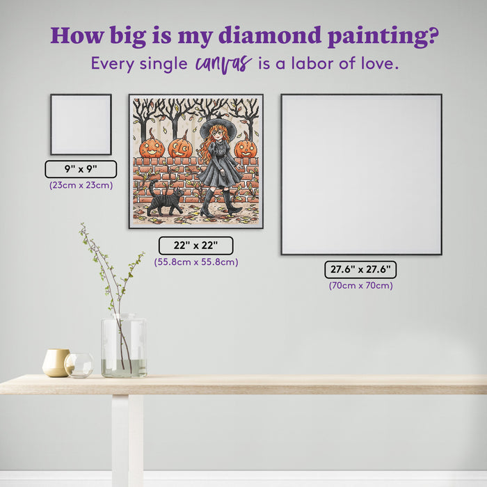 Diamond Painting Autumn Walk 22" x 22" (55.8cm x 55.8cm) / Square With 43 Colors Including 2 ABs and 1 Iridescent Diamond and 2 Fairy Dust Diamonds / 50,176