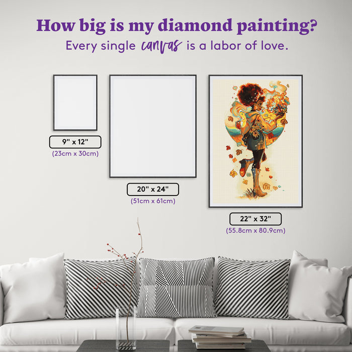 Diamond Painting Autumn 22" x 32" (55.8cm x 80.9cm) / Square with 40 Colors including 2 ABs and 3 Fairy Dust Diamonds / 72,800
